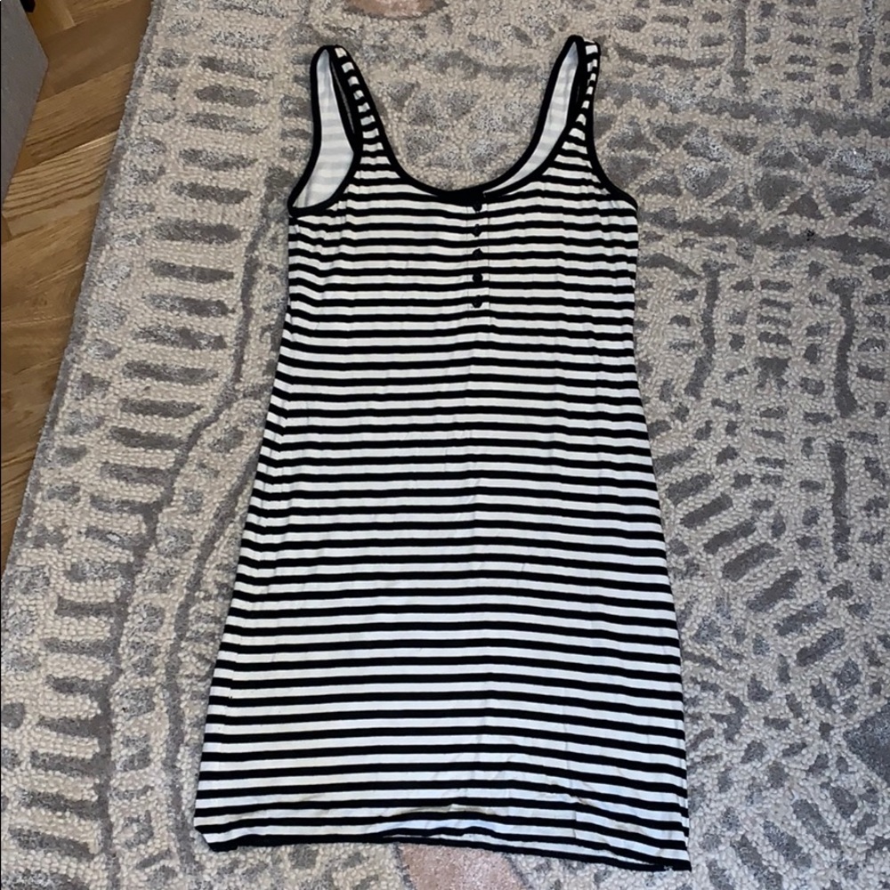 Black and white cotton soft dress